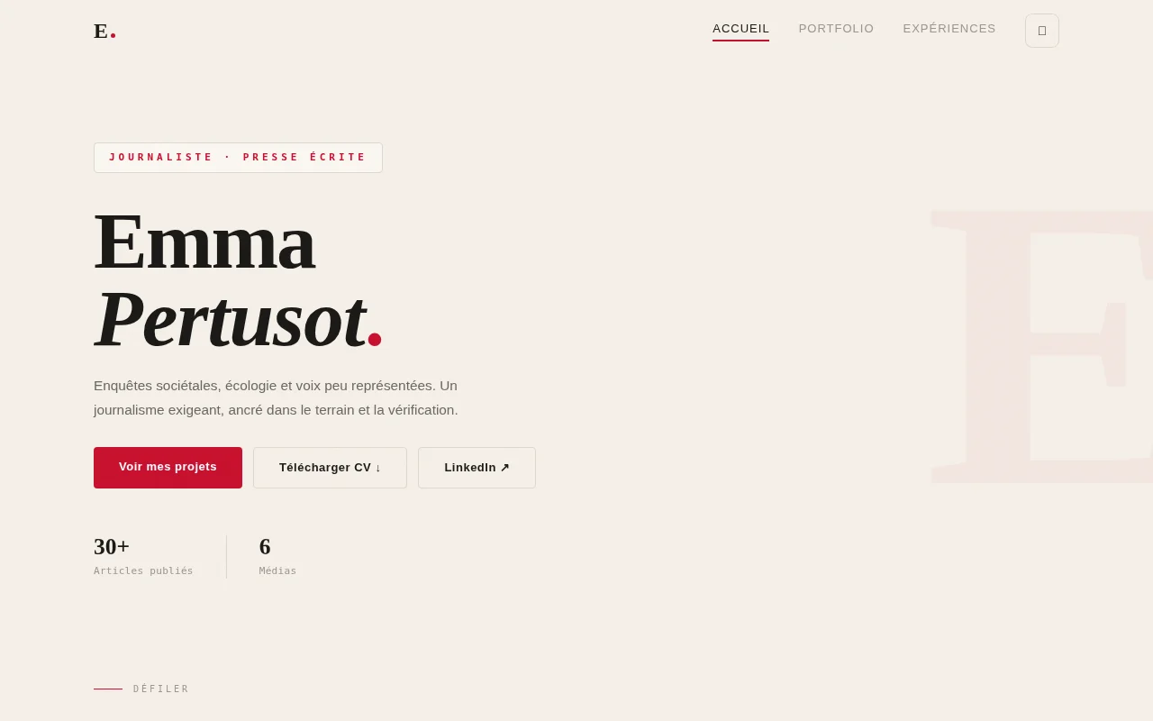 Aperçu du site Emma Pertusot
