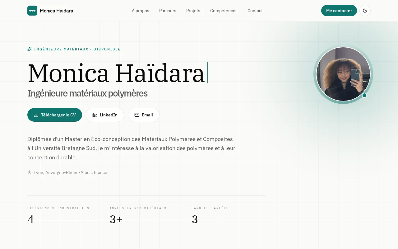 Aperçu du site Monica Haïdara