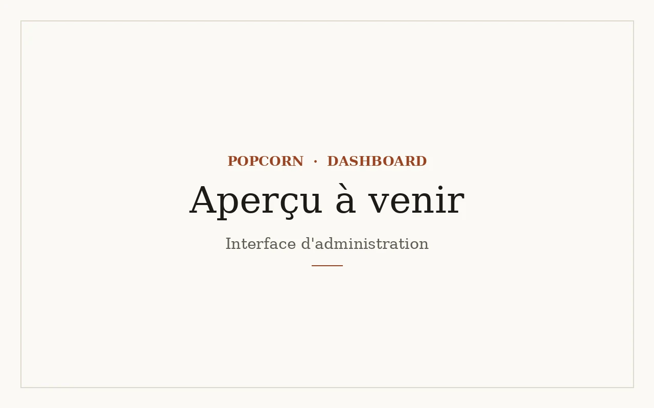 Aperçu du site Popcorn Dashboard