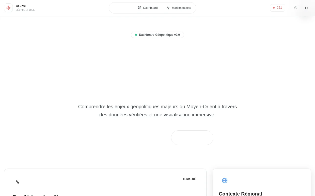 Aperçu du site UCPM · Géopolitique